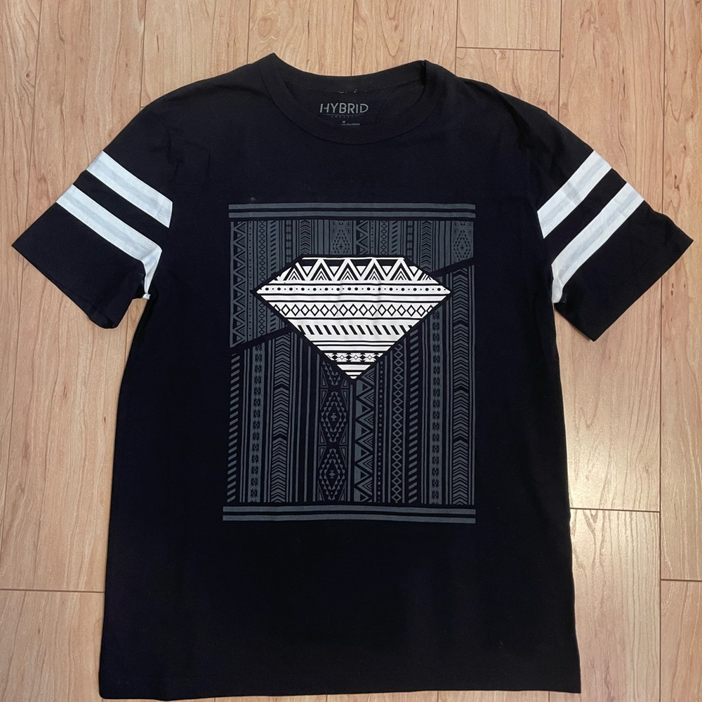 Hybrid Apparel Black and White Graphic Tee